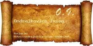 Ondrejkovics Ixion névjegykártya